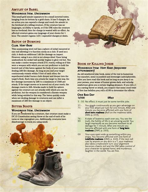Spicing Up Your Campaign: Introducing Random Magic Items Created with an Algorithm in Dnd 5e